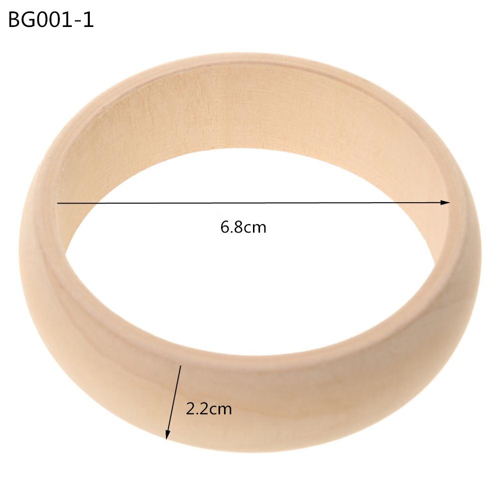 10 Stks/partij Prijs H2.2cm Vlakte Onafgewerkte Houten Armbanden Armband Diy BG001: 6.8CM inner diameter