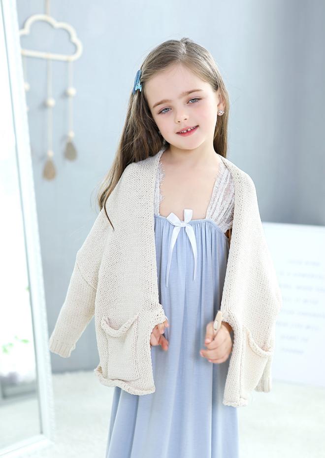 Summer Children&#39;s sleeveless Vest Nightdress Baby Girls Clothes Sleepshirts Vintage Nightgowns Lounge Kids Sleepwear Y825