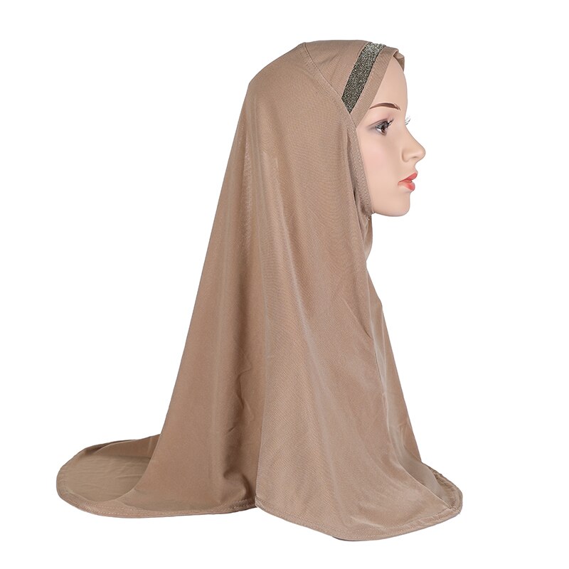 H063a dorosłych lub duże dziewczynki brokat modlić hidżab muzułmańska chusta islamska chustka kapelusz amira ciągnąć na headwrap