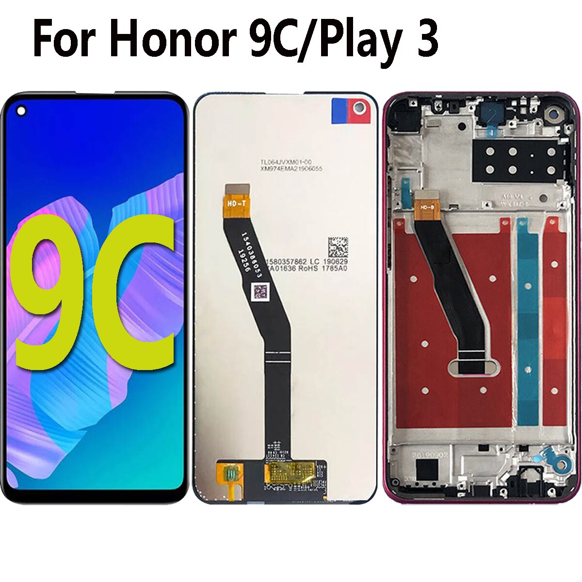 Original Anzeige Ersetzen 6.39 ''Für honor 9C abspielen3 AKA-L29 Fragen-AL00x LCD berühren Bildschirm Digitizer Montage