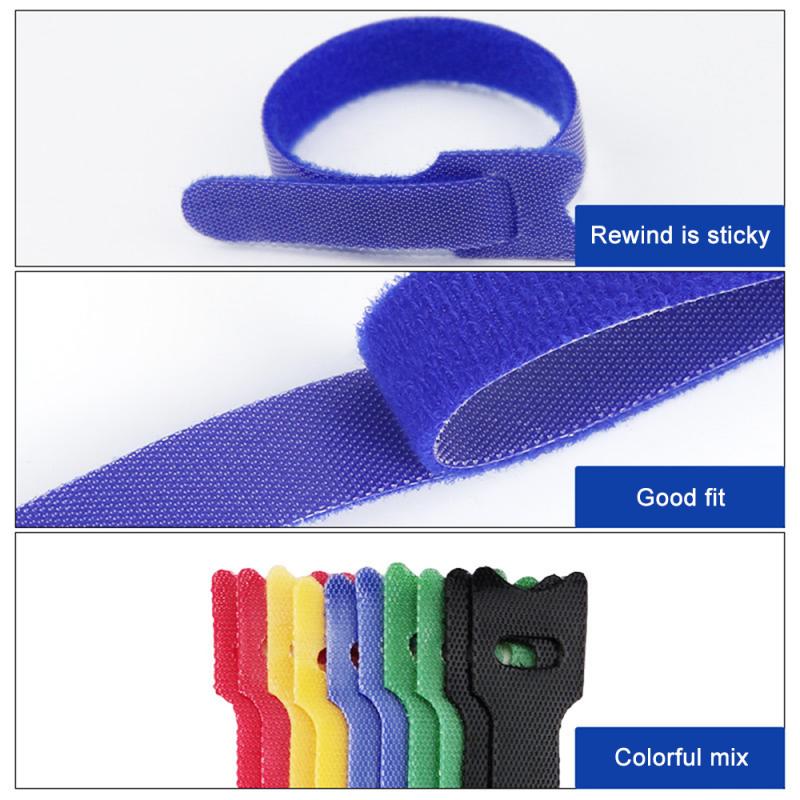 Releasable Cable Ties 50pcs Cable Organizer Plastics Reusable Cable Ties Nylon Loop Wrap Zip Bundle Ties T-type Cable Tie Wire