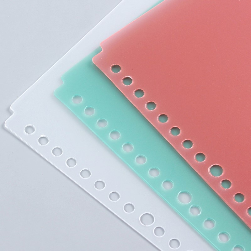 A5 B5 Crystal Loose-leaf Binder Transparent 20/26 Hole Bind Circle Calendar Ring Notebook Cover Diary Index Separator Organizer