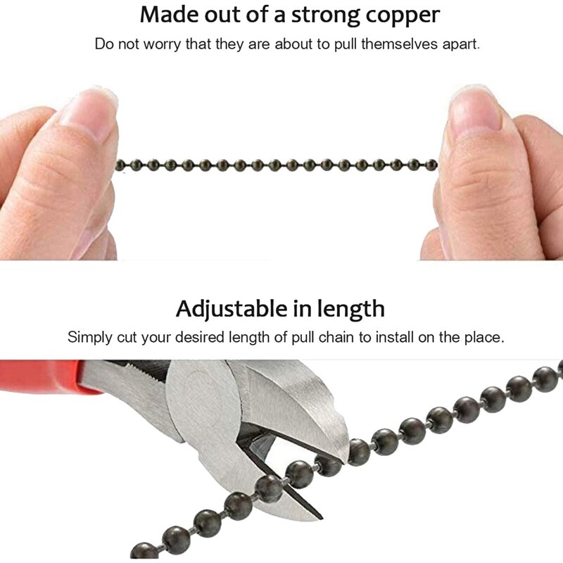 8 Pack Decke Fan ziehen Ketten ziehen Kette Verlängerung für Decke Licht Lampe Fan Kette retro Beleuchtung Kette