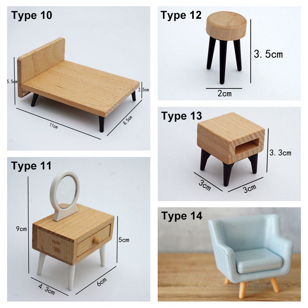 1:12 Schaal Poppenhuis Miniatuur Meubels Sofa Bed Kledingkast Tv Kast Mini Inrichting Scene Model Spelen Huis Micro Landschap