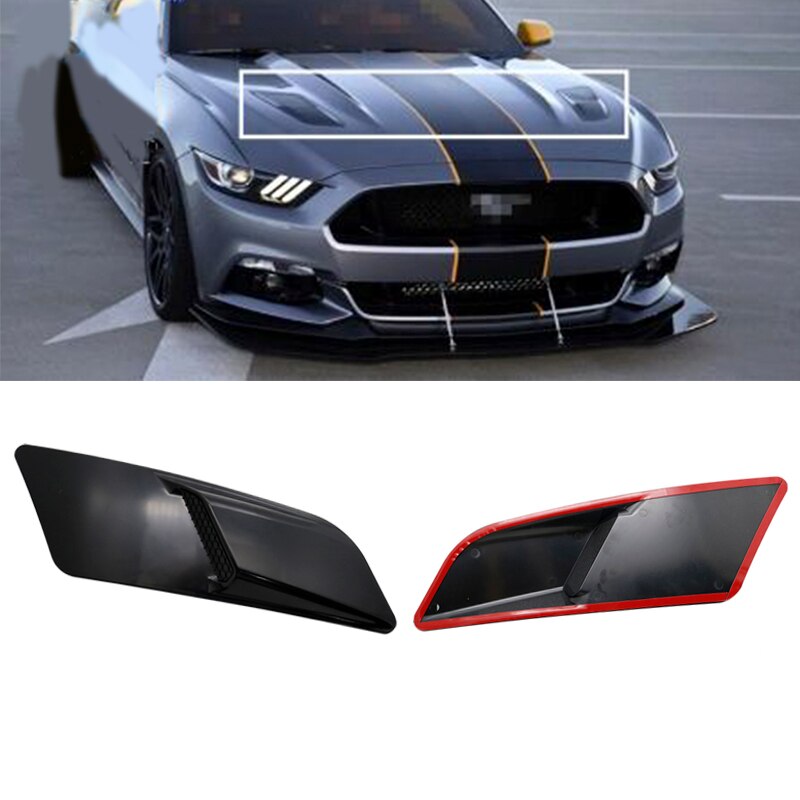 A Pair Car Front Hood Vents For Ford For Mustang ABS Car Air Intake Scoop Bonnet Hood Vent