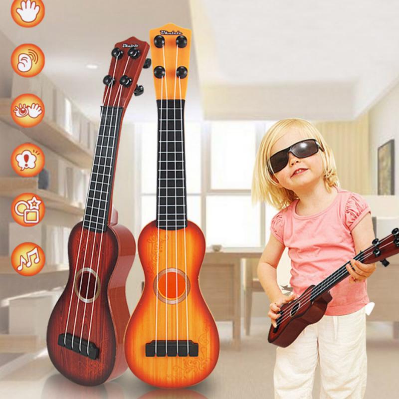 Beginners Kids Mini Simulation Guitar Ukulele Small Children Adult Wooden Acoustic Guitar Musical Instrument Toy Musical