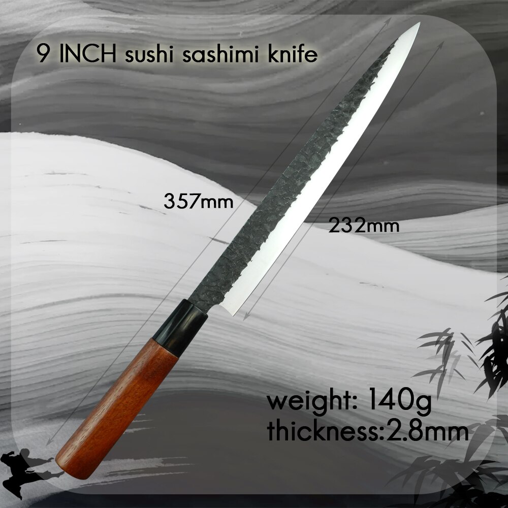 RZD Stainless Steel Kitchen Chef Knife Set 1-4PCS Japanese Style Sushi Sashimi Knife 9 INCH Chef Slicing Knife Deboning Bone: G 1 sushi knife