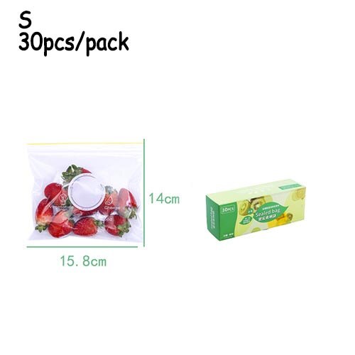 1 Doos Wrap Plastic Verpakking Zakken Voedsel Opbergtas Herbruikbare Vriezer Sandwich Afdichting Zak Keuken Koelkast Voedsel Behoud: 01 S 30pcs