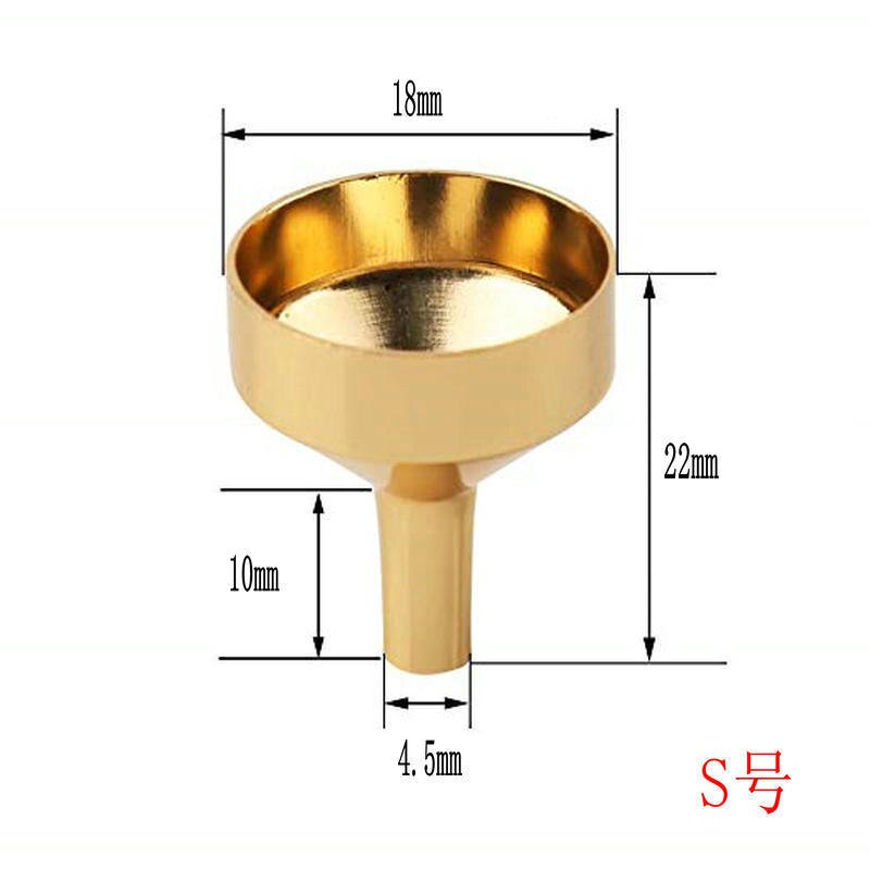 10 Stuks Mini Gold Trechter Aluminium Materiaal Voor Vullen Kleine Flessen Overbrengen Vloeibare Refill Parfum Essentiële Olie Lab