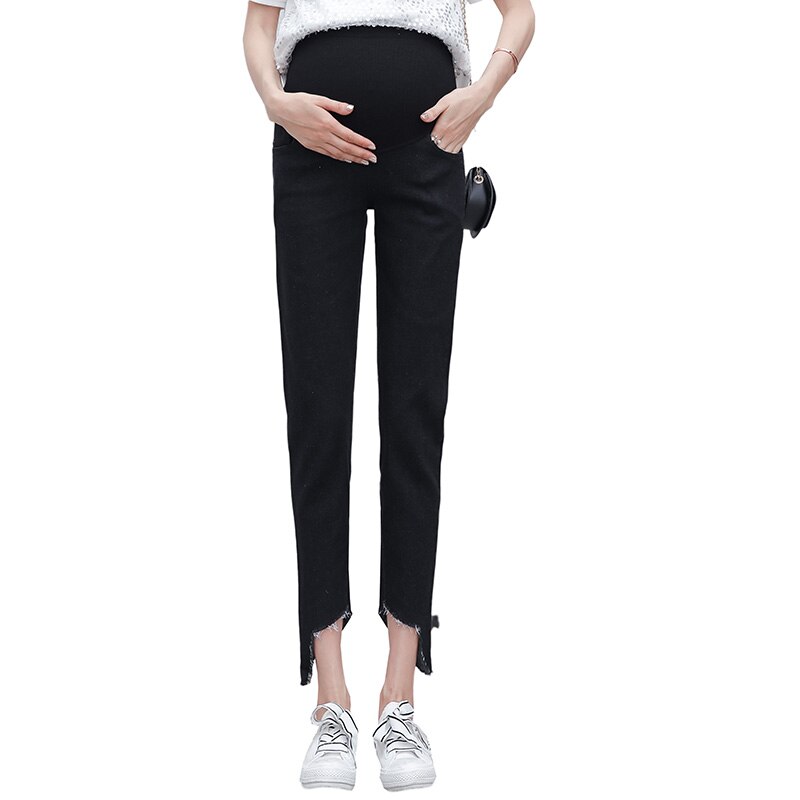 8281# Maternity pants Spring Autumn cowboys Maternity Jeans Belly Support Pants Support Abdomen Elastic Waist Maternity Trousers