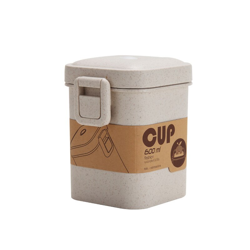 3 Layer Wheat Straw Lunch Box with Bag Japanese Microwave Bento Box with Fork Spoon Food Container for Student Office Staff: soap cup beige