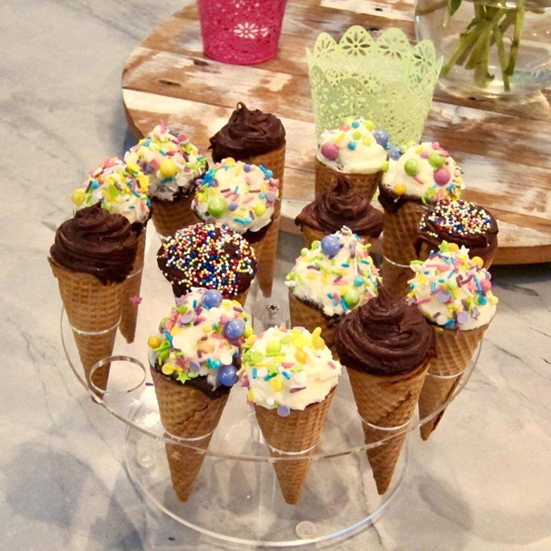 Acrylic Cake Stand Ice Cream Stand Cake Cone Stand Holder 6/16 Cones Wedding Buffet Stand Bakery Display