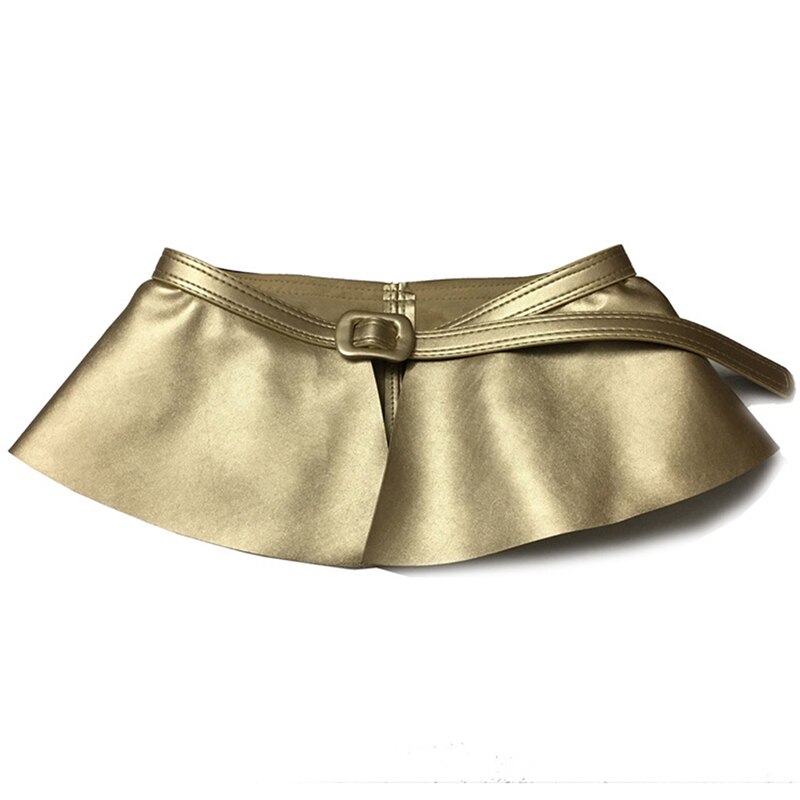nuevas tendencias mujer Oro Negro corsé cinturón de falda de volantes Peplum cintura cinturones fajas para el vestido de las mujeres