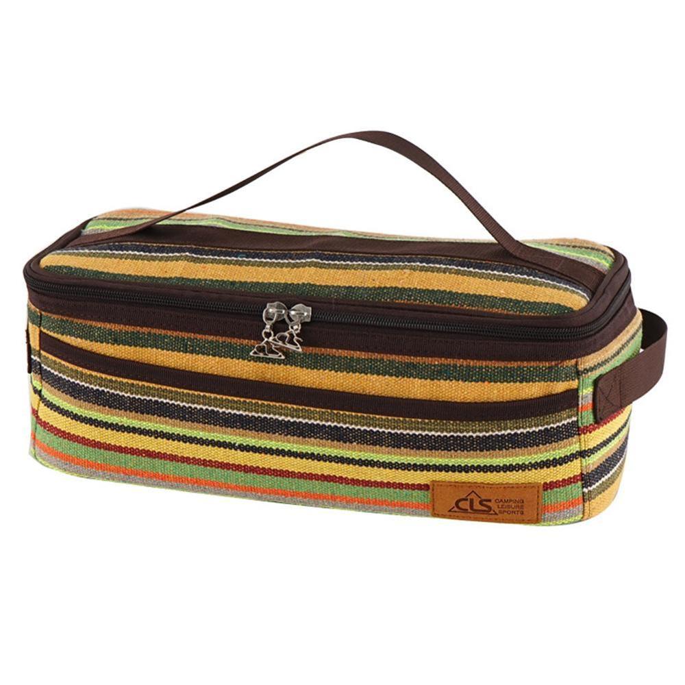 Bolsa de almacenamiento de utensilios de cocina para acampar al aire libre, menaje para barbacoa, bolsas para el armario, organizador portátil de lavado, equipaje, Picnic, Q7J6