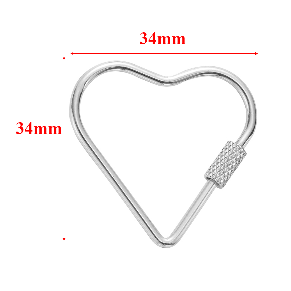 4 stk. rustfri stål guld hjerte stjerne skruelåse store karabinhager til gør-det-selv halskæde armbånd nøglering fremstillingsforsyninger: Rød
