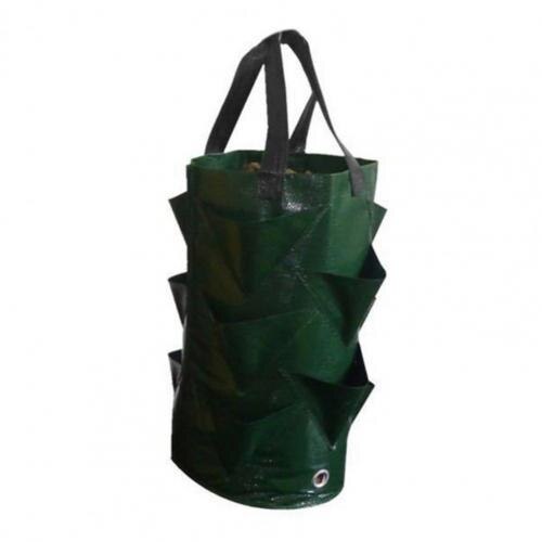 Garden Hanging Bag Removable Large Capacity Solid Color Potato Bag PE Planting Bag for Terrace Gardening Planting: Blackish Green