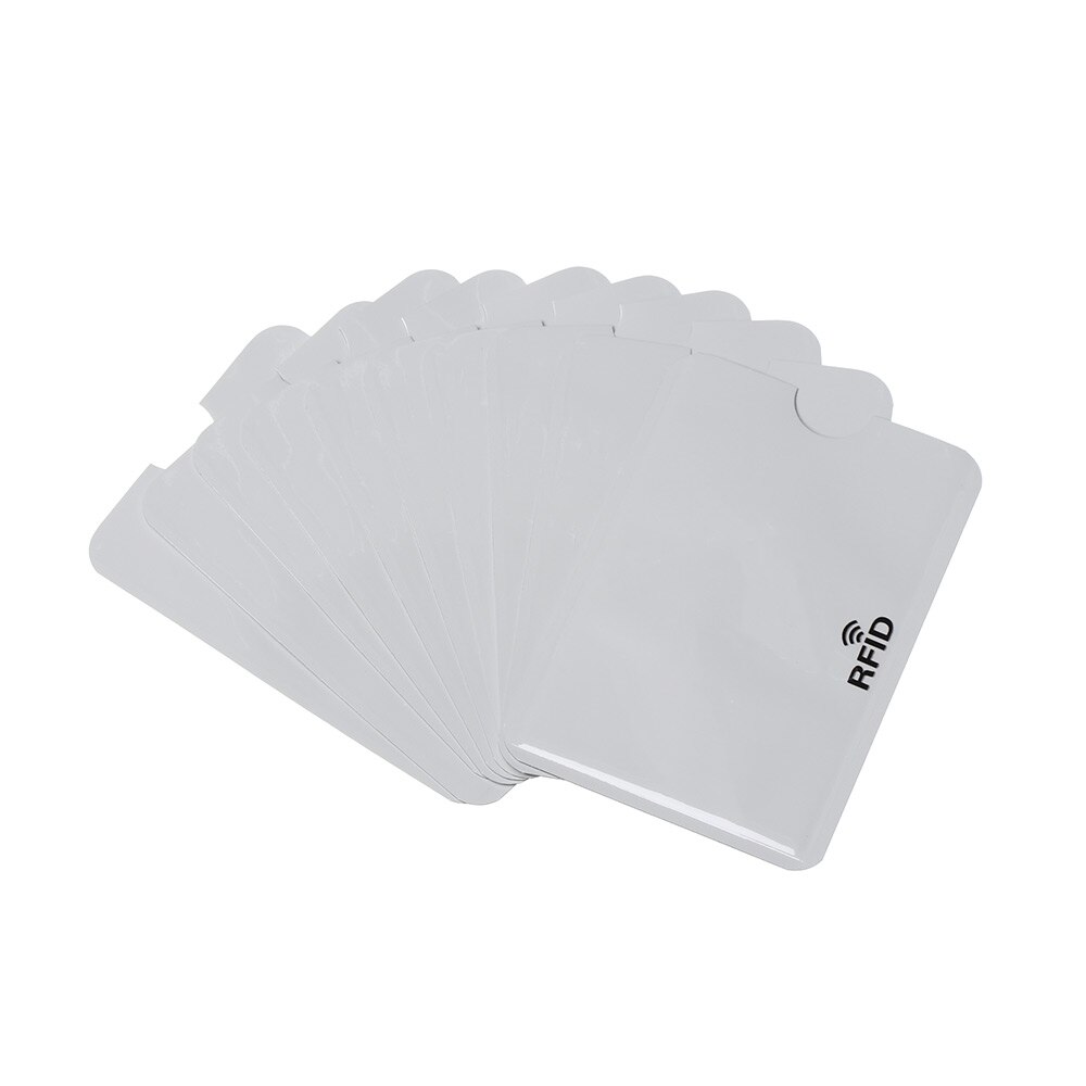 Fundas protectoras para tarjetas de crédito, 10 Uds., antirobo, bloqueo, portatarjetas: B-white