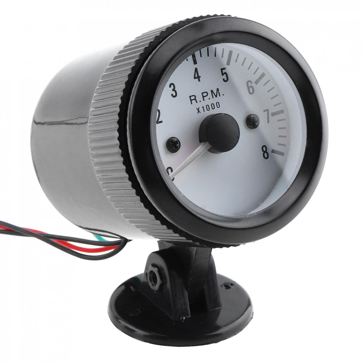 8020BL 2 "52Mm 12V Blauwe Led 0 ~ 8000Rpm Toerenteller Motor Rpm Tach Gauge Meter Met sensor Voor Auto Boot Truck Atv