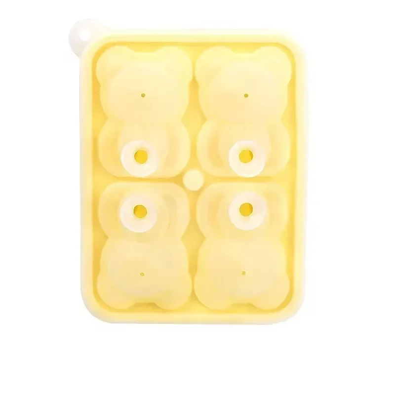 1 Stück Bärenwürfel Silikonwürfel Gefrorener Würfel Bär Gefrorener Kaffee Milch Tee Eisform Eisbeutel: YELLOW