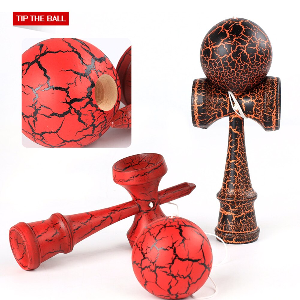 Kendama-pelota de malabares tradicional japonesa, juguete deportivo de madera con pintura con grietas, al aire libre, juguete