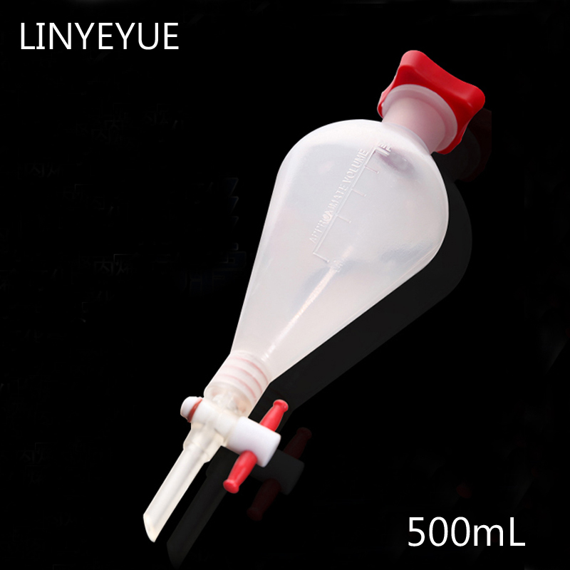 500mL Birne-förmigen Kunststoff Separatory trichter mit PTFE Stopper PP Trennung Trichter Labor Liefert