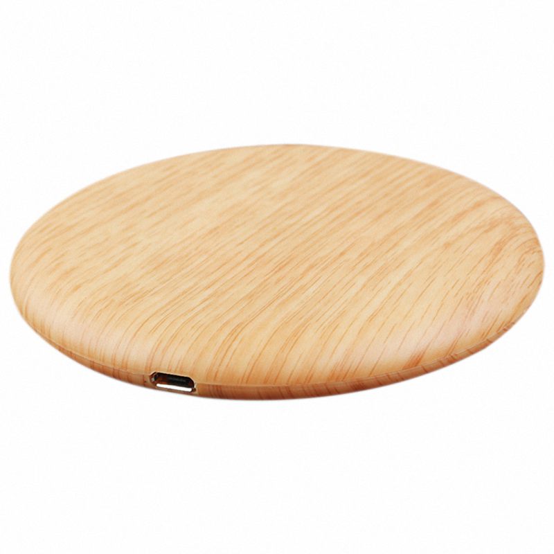 Q1 Wireless Charger Qi Fast Wireless Charging Pad for IPhone X 8/8 Plus Samsung Galaxy Ultra Imitation Wood Slim Charging Pad: Default Title