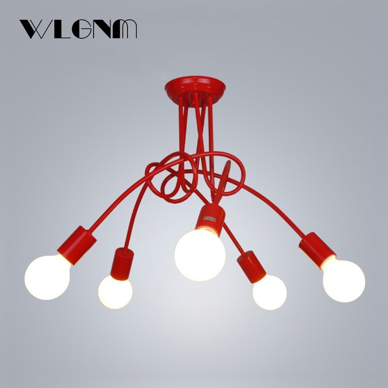 Hanglampen Industriële Slaapkamer Hanglamp Moderne Plafondlamp E27 Kroonluchter Voor Woonkamer Binnen Roze