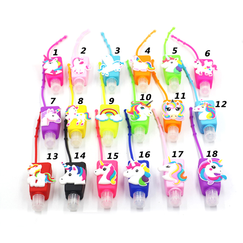 10/50pcs Silicone Mini désinfectant pour les mains voyage Portable sûr support de Gel distributeur de savon main Gel support pour les enfants: unicorn / 50Pcs