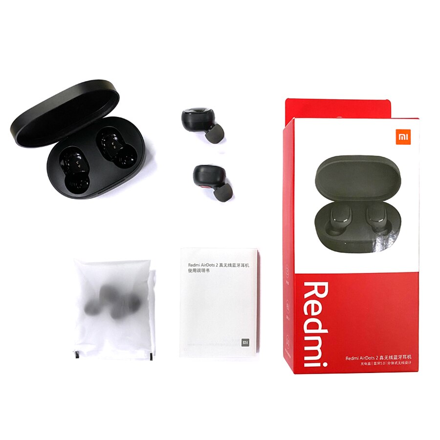 Original Xiaomi Redmi Airdots 2 TWS Bluetooth Earphone Stereo bass BT 5.0 Eeadphones AI Control With Mic Handsfree Earbuds