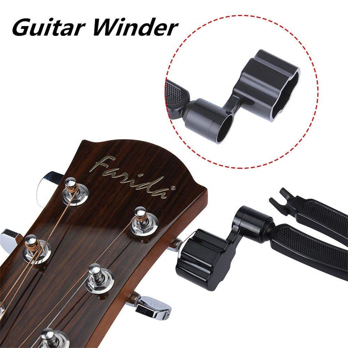Miwayer enrouleur de cordes de guitare 3 en 1, enrouleur de cheville + coupe-corde + extracteur de broches, outil d'entretien de guitare, outil de réparation