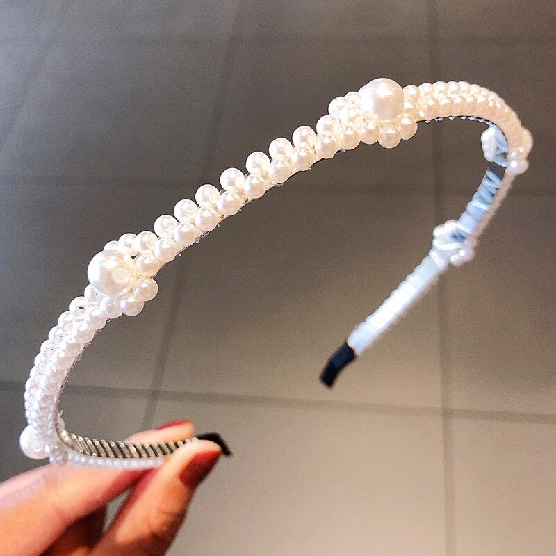 Handgemachte Perlen Perle Stirnband für Frauen Drücken Haar Schnalle Winkel Stirnband Hochzeit Kopfschmuck Haar Zubehör Schmuck