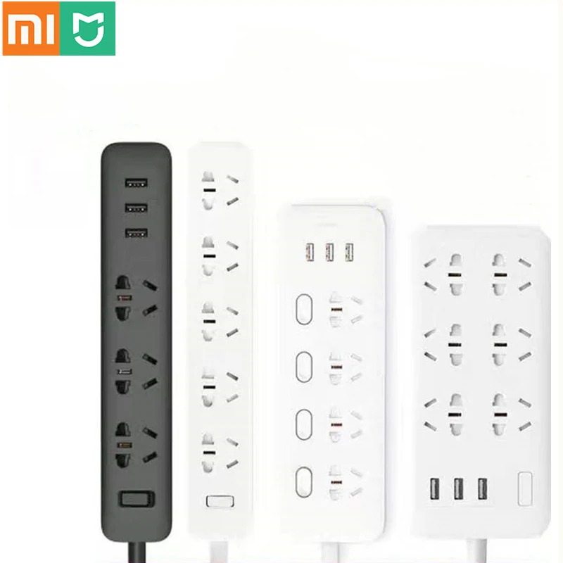 Original xiaomi mijia steckdosen leiste 3 2a schnell aufladbare usb Häfen 3 steckdosen 6 steckdosen von xiaom mi Heimat schwarz mit Adapter
