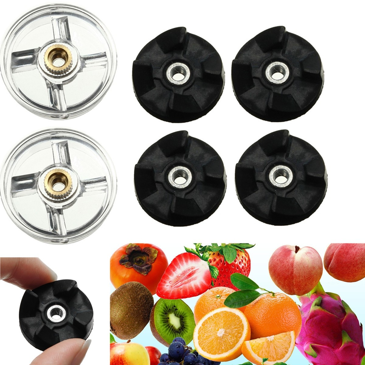 Vervanging 2 Plastic Gear Base 4 Rubber Gear Blender Juicer Onderdelen Voor Magic Blender Onderdelen