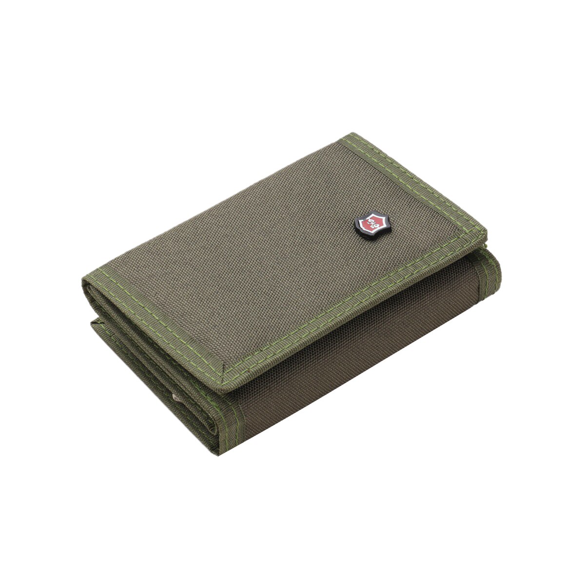 Mænd 3- fold møntpung ensfarvet lærred tegnebøger med velcro kortholder pakke: Militærgrøn
