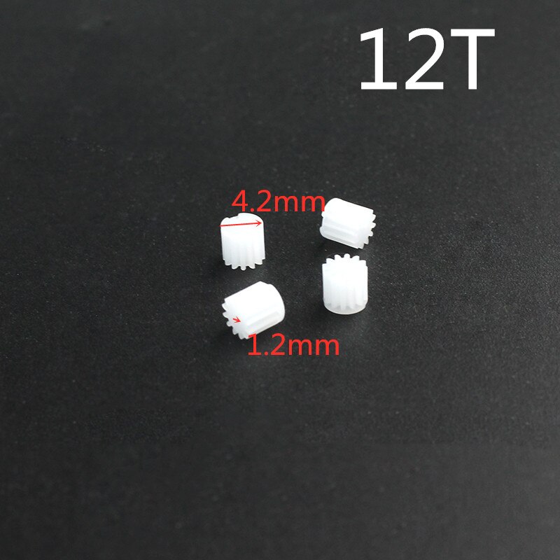 4pcs Piccolo Ingranaggi Del Motore 6T 7T 8T 9T 10T 11T 12T Denti per 0.8 MILLIMETRI 1 millimetri Albero R/C Elicottero Mini Quadcopter Accessori Pezzi di Ricambio: 12T 1.2MM