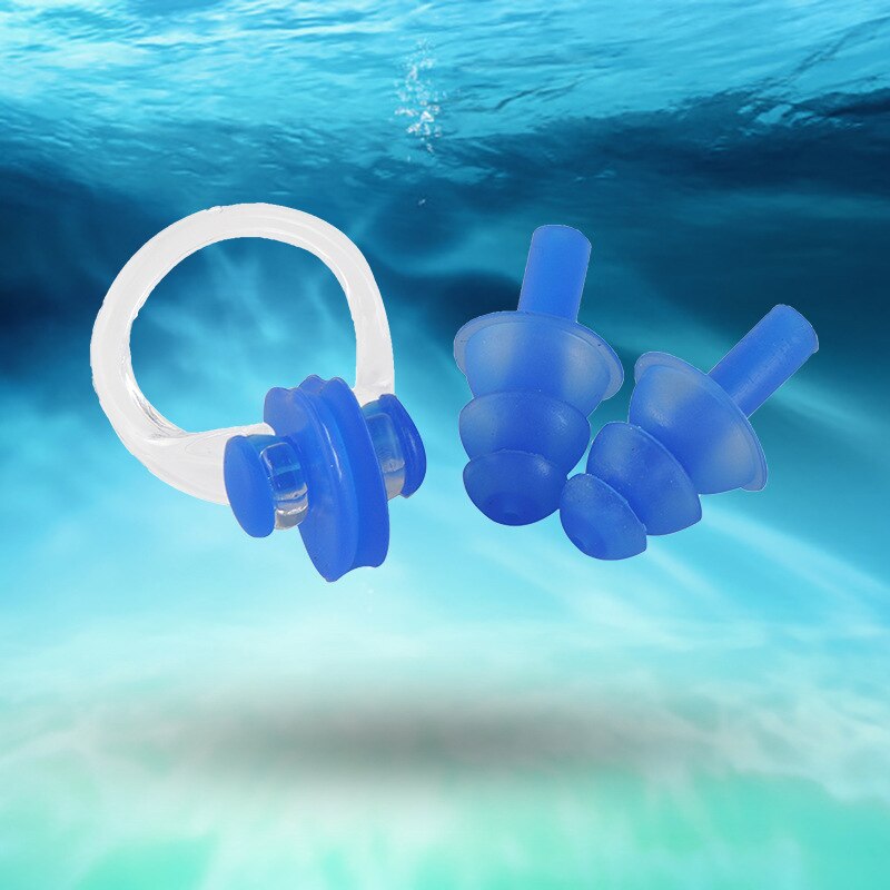 Swimming Earplug Children Adult Men and Women Silica Gel Earplug Nasal Splint Profession Diving Swimming Bath Anti-Otitis Media
