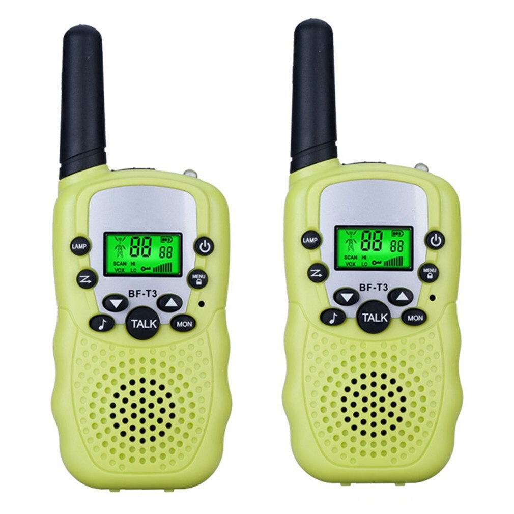 2pcs OPPXUN T388 Mini Children Walkie Talkie Kids Portable Ham Radio Station Cb UHF Headset Transceiver Christmas Telefon: Big green - 2pcs