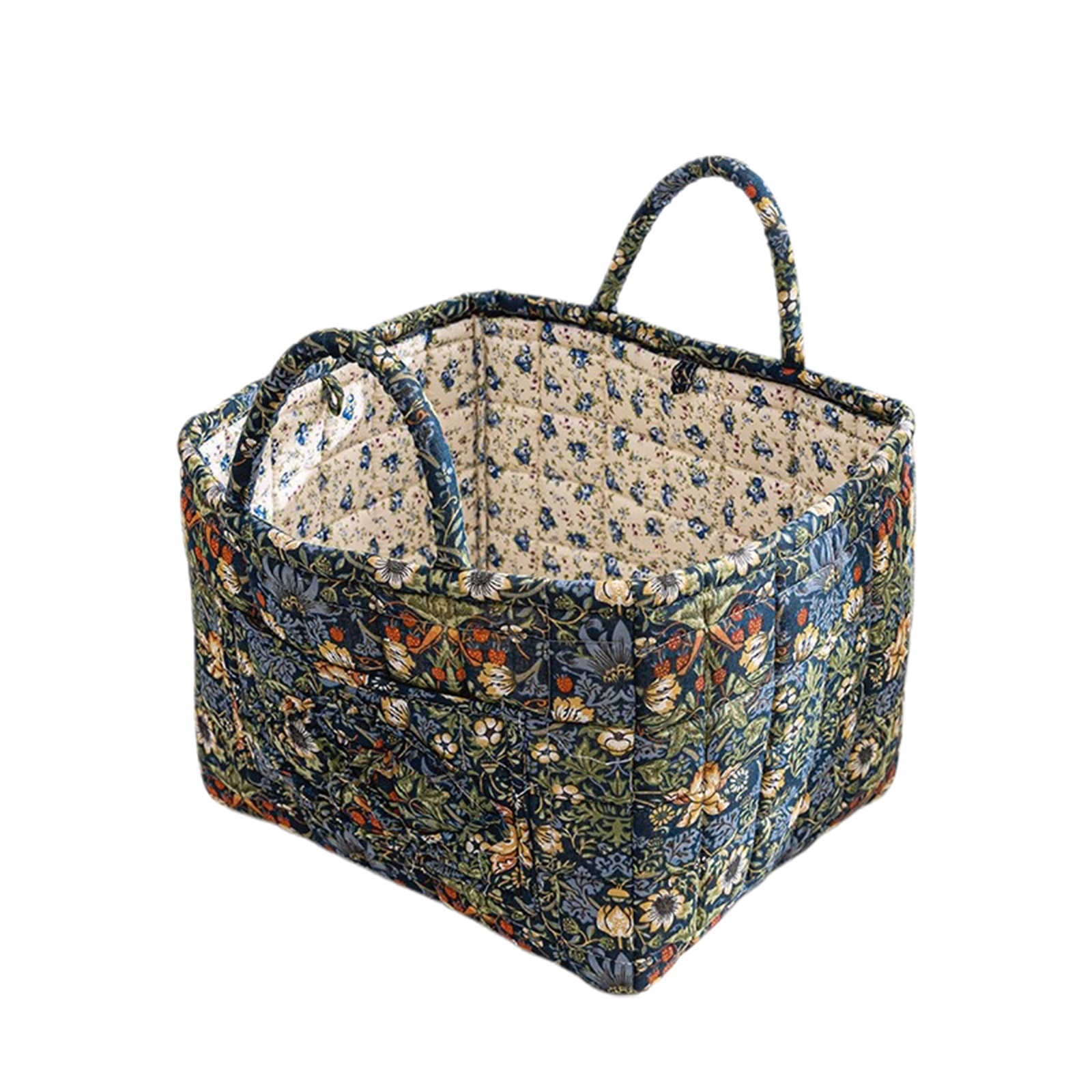 Women Large Capacity Fabric Sweet Floral Storage Baskets Laundry Baskets with Easy Carry Handles Laundry Hampers Home Decoration: Yellow