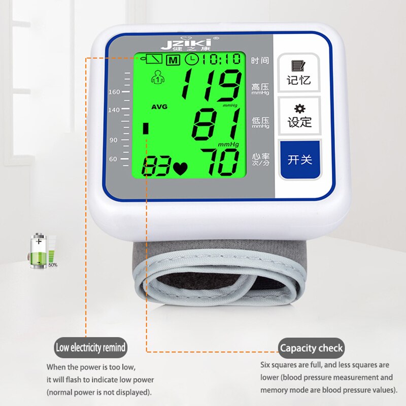 Precisie Pols Voice Elektronische Bloeddrukmeting Bloeddruk Instrument Thuis Hypertensie Meter