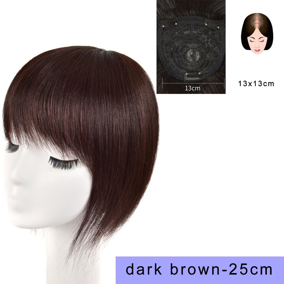 Aoosoo 2 Stijlen Lange Rechte Haar Met Zwart Bruin Haarspeld Pony Hoge Temperatuur Fiber Hair Topper Clip In Hair Extensions: 233
