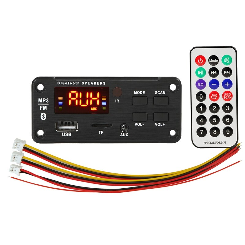 Dc12v trådløs bluetooth  mp3 wma usb / sd / fm / aux dekoder bordplate o modul farge sn  mp3 spiller til biltilbehør
