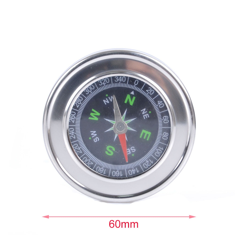 HSEAYM 60mm Metal Stainless Steel Compass Outdoor Mini Handheld Portable Pocket Compasses Climbing Hiking