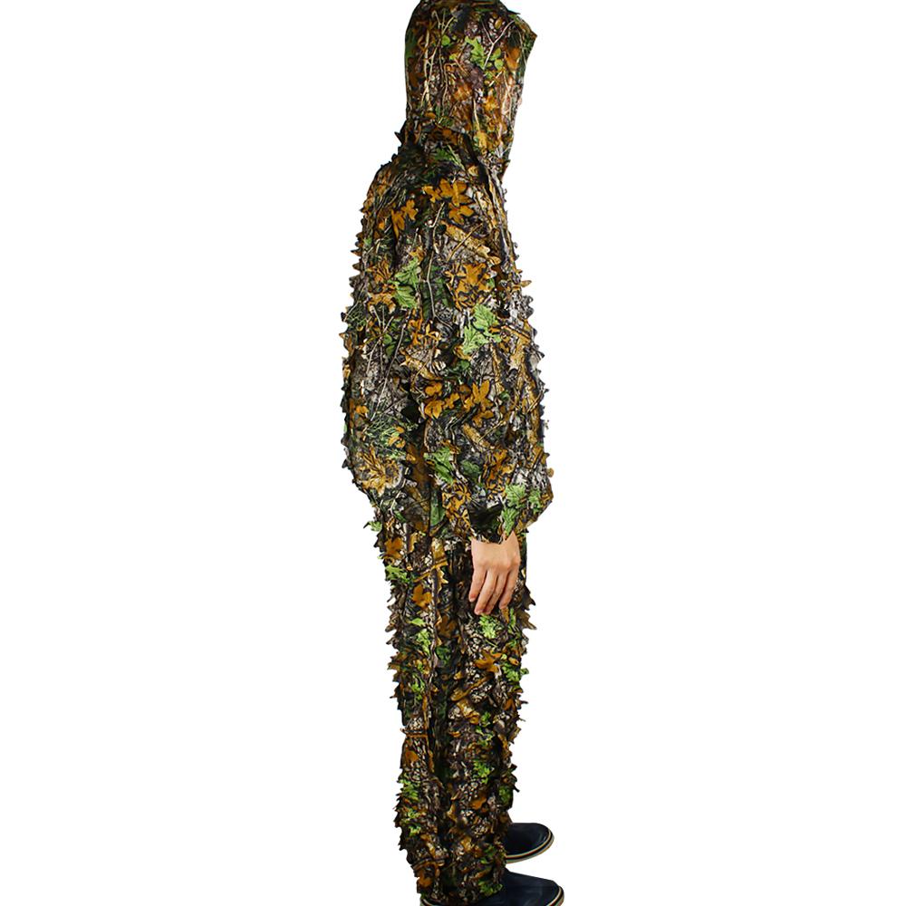 Ghillie Suit Free Size 3D Woodland Leafy Camo Suit Leaf Camouflage Clothing Foliage Clothes Forest Hunting Clothing CLWZF-01