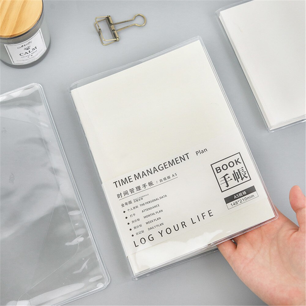 Pvc-fodral genomskinligt skyddsfodral filmfodral  a5/a6 anteckningsbok vattentät planerare bokdagbok studenter omslagsfilmer skydd
