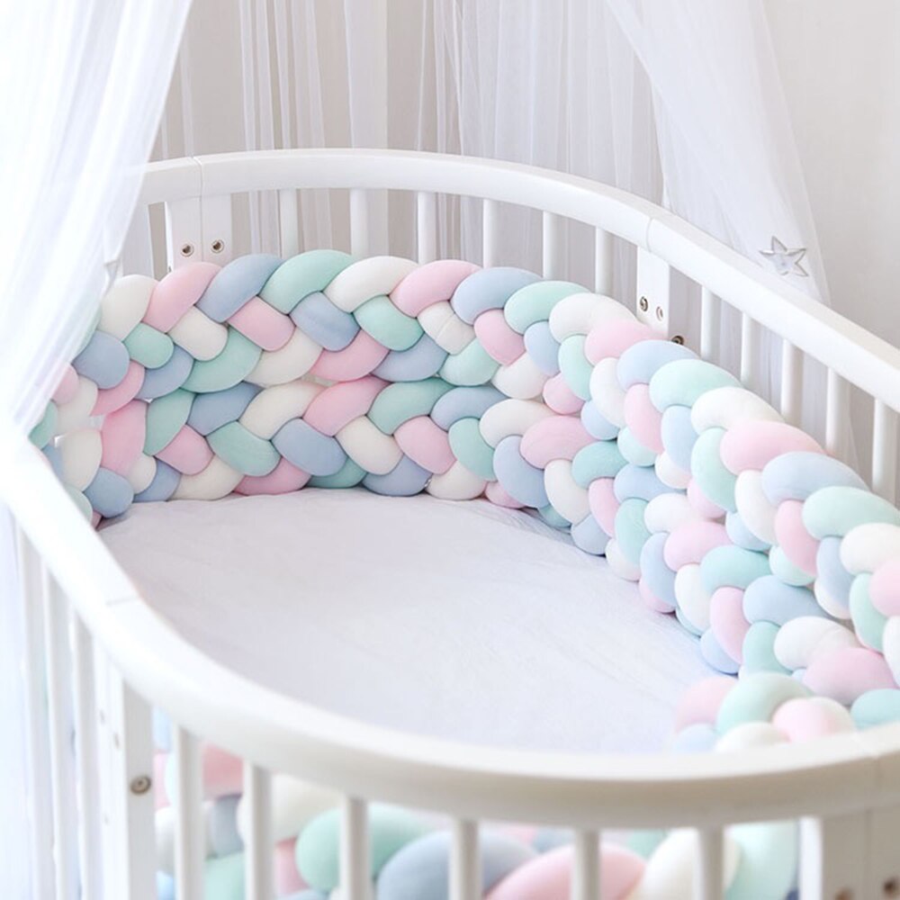 Baby Crib Bumper Geknoopt Bed Gevlochten Draagbare Vouwen Bed Verwijderbare Bumper Crib Bumper Room Decor Kussen Bumper Voor Kids