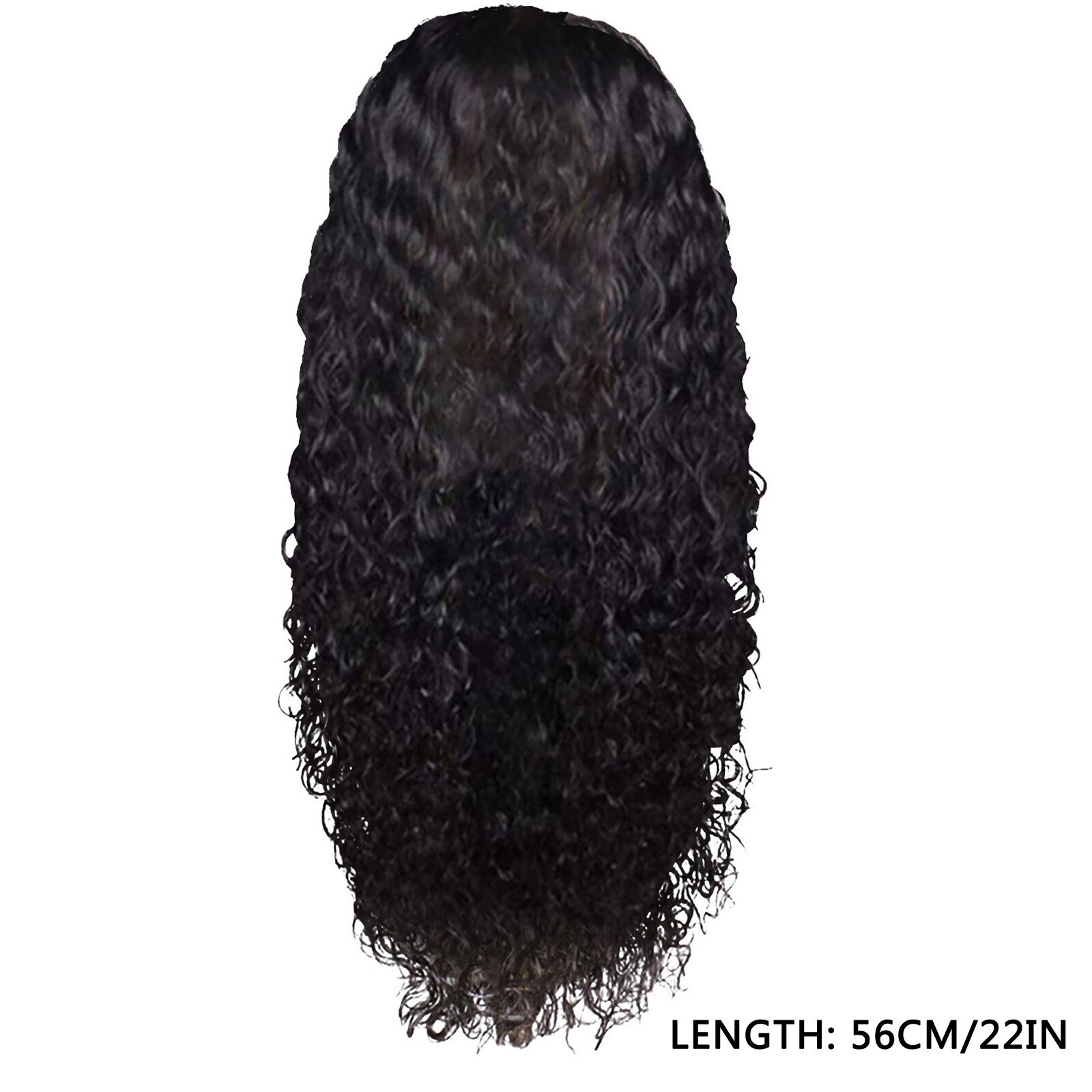 Peluca de pelo rizado negro para mujer, largo sintético Afro, División Midd, fibra resistente al calor, Media peluca atada a mano # g30: 22in 