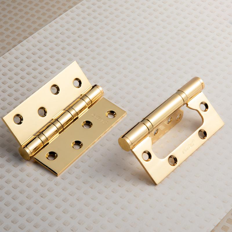 1 Pcs 4-inch Fine Copper Hinges Drawing Gold Door Furniture Silent and lubricated bedroom door hinges Furniture Hardware