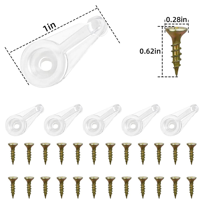 50 Paar Glas Halfter Clips Bausatz Schrank glas Clips 4mm Kunststoff türen Clips mit Schrauben zur Befestigung von Glas chrank türen