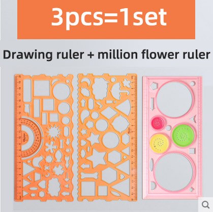 Pittura Righelli Disegno per Bambini graffiti FAI DA TE Multi-funzione Interessante puzzle Spirograph Righello di Plastica Rifornimento di Scuola Righello impostato: 6