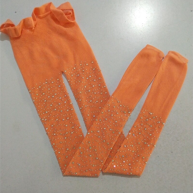 Småbarn barn flickor barn mesh nät nät strumpbyxor diamant strumpbyxor strass shine casual strumpor: K